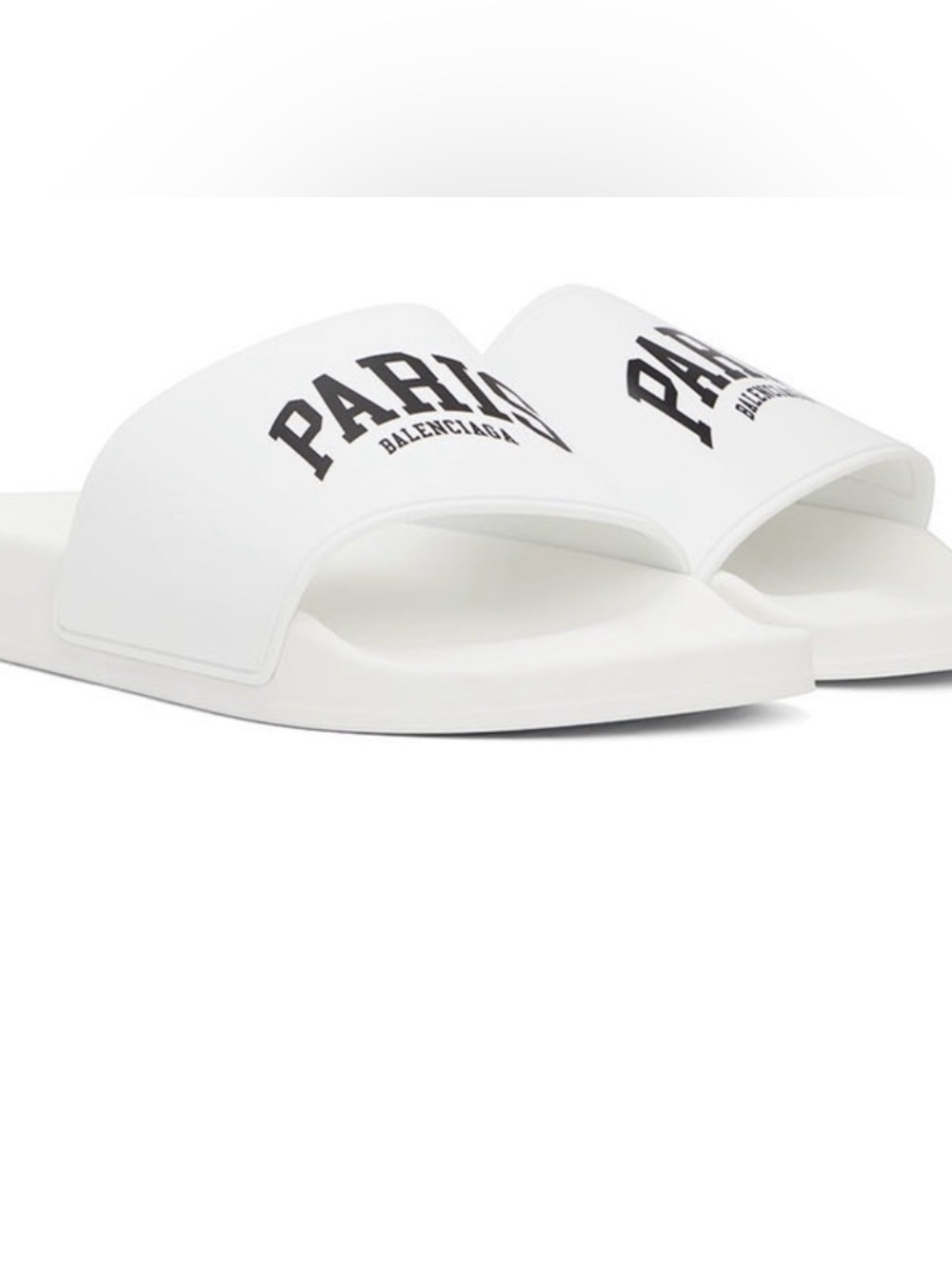 NEW! Women’s Balenciaga White Cities 'Paris' Slide Sandals US 9